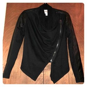Black asymmetrical zip jacket